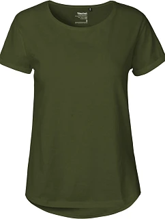 O Dámské bio tričko s ohrnutými rukávy military model 22505566 - Neutral