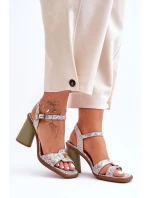 Kožené sandály na podpatku model 21624649 - Maciejka