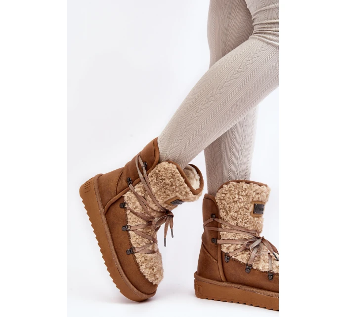 Voděodolné sněhule na platformě veganské D.Franklin DFSH370004 Hnědé