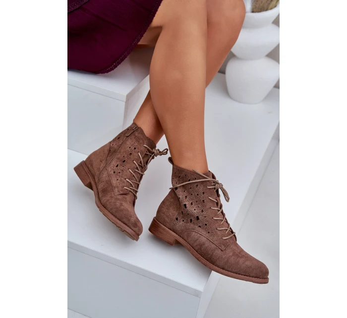 Šněrovací Boty S Vzorem Hnědé model 21685089 - S.Barski Šněrovací Boty S Vzorem Hnědé model 21685089 - S.Barski