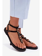 Dámské žabky s podrážkou s ozdobami Černé model 22111447 - Boto