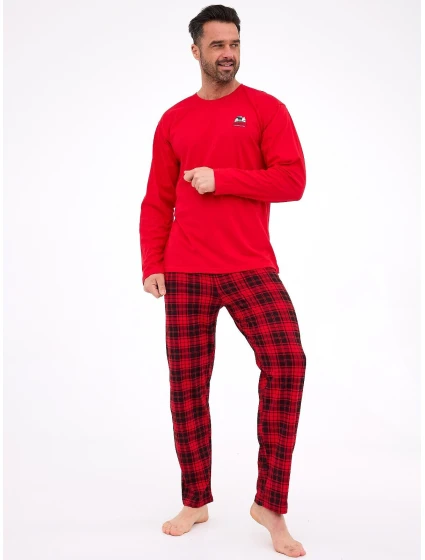 Pánské pyžamo Denali 124/305 Červená s černou - Cornette Pánské pyžamo Denali 124/305 Červená s černou - Cornette