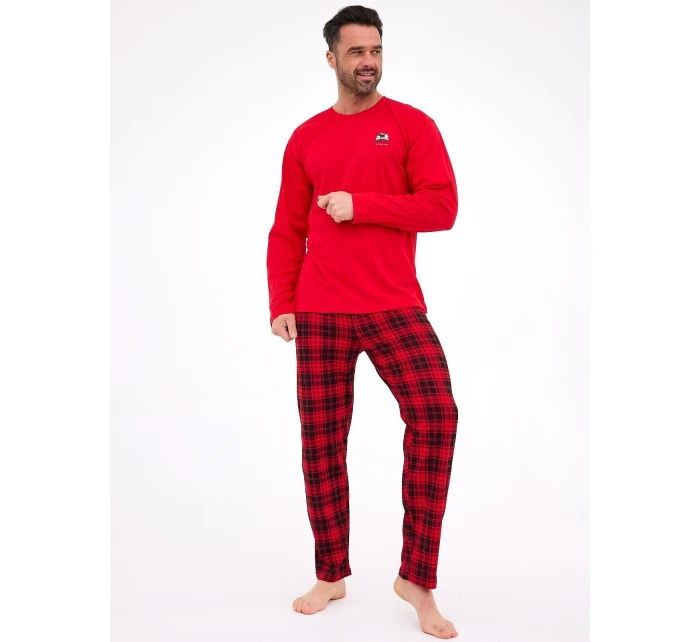 Pánské pyžamo Denali 124/305 Červená s černou - Cornette Pánské pyžamo Denali 124/305 Červená s černou - Cornette