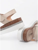 Trendy dámské hnědé  sandály platforma