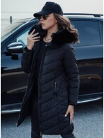 MODLOVA prošívaná dámská zimní bunda s kapucí černá FashionStreet TY4570