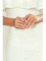 Krajkové dámské šaty ve španělském stylu v barvě ecru model 7736326