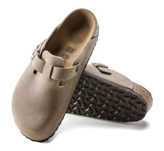 dřeváky Boston Brown leather žabky regular wide model 21735761 - Birkenstock