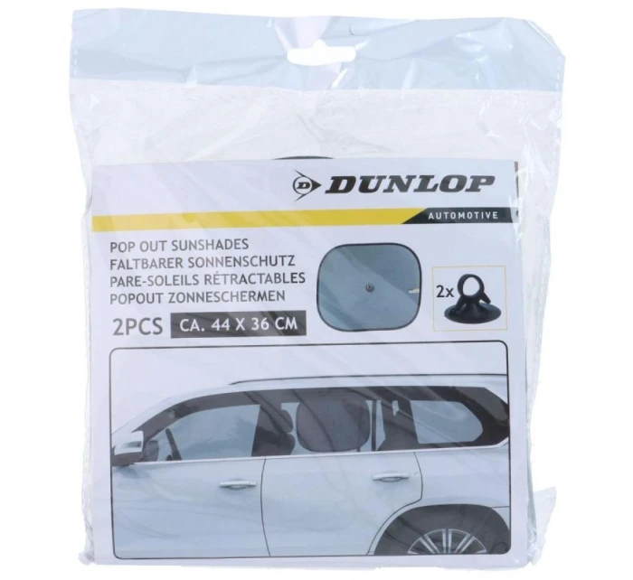 SLUNEČNÍ CLONA S PŘÍSAVKOU 2KS DUNLOP ČERNÁ