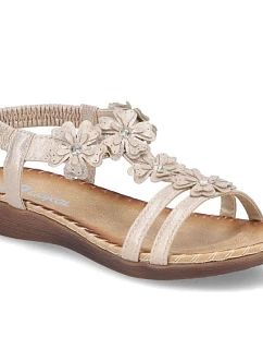 Dámské sandály Rieker V7573-90 se zlatými květy
