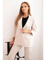 Dámská souprava Punto elegantní sako a kalhoty béžový Dámská souprava Punto elegantní sako a kalhoty béžový