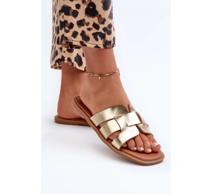 Ploché Dámské Sandály Z Zlaté model 21661048 - EVENTO Ploché Dámské Sandály Z Zlaté model 21661048 - EVENTO