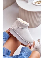 Dámské Sněhule Na Platformě Zateplené Kožíškem Světle Šedé Xamella