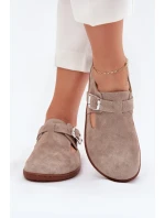 Semišové Polobotky Dámské S Přezkou  Béžové model 21703098 - Zazoo