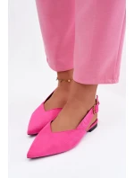 Baleríny s Zlatým Přezkou Eco Semišové Růžové model 21937565 - Boto