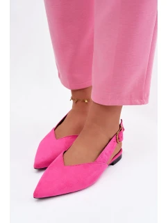 Baleríny s Zlatým Přezkou Eco Semišové Růžové model 21937565 - Boto