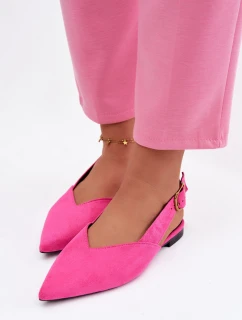 Baleríny s Zlatým Přezkou Eco Semišové Růžové model 21937565 - Boto