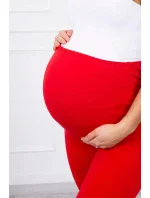 Dámské bavlněné těhotenské kalhoty 19975 červené - Kesi Dámské bavlněné těhotenské kalhoty 19975 červené - Kesi