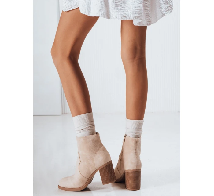 Dámské semišové béžové kozačky FashionStreet ZY1248