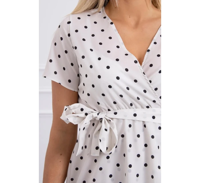 Šaty s puntíky v barvě ecru