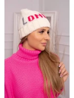 Dámská čepice London model 18752269 ecru - K-Fashion Dámská čepice London model 18752269 ecru - K-Fashion