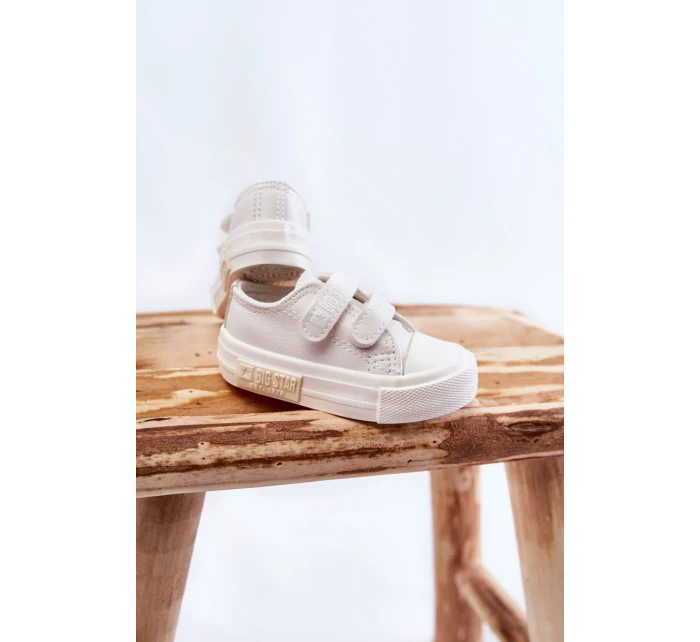 Dětské kožené tenisky na suchý zip BIG STAR KK374091 Bílá Dětské kožené tenisky na suchý zip BIG STAR KK374091 Bílá