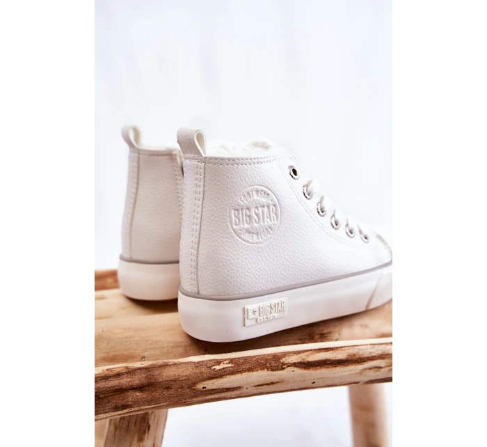 Dětské vysoké tenisky se zipem Big Star model 21599355 Bíle - Big Star Shoes
