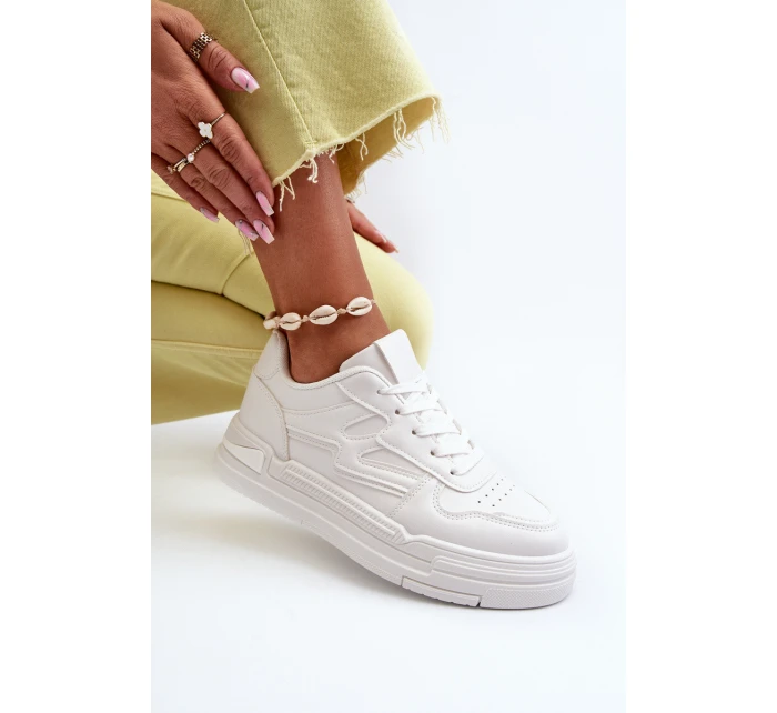 Dámské tenisky na platformě z ekokože bílé model 21657683 - Boto