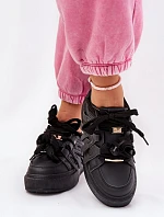 Ekokožené Sneakersy Na Platformě Černé Penolle