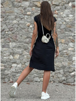 Černé ležérní šaty MAYFLIES s elastickým pasem