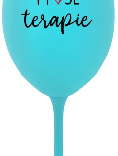 MOJE TERAPIE - tyrkysová sklenice na víno 350 ml