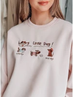 Dámská oversize mikina s jezevčíky JAMNIKOVE růžová FashionStreet BY1497