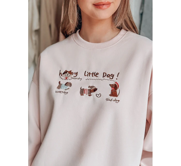 Dámská oversize mikina s jezevčíky JAMNIKOVE růžová FashionStreet BY1497