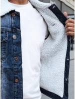 Pánská zateplená džínová bunda s ovčí kůží modrá FashionStreet TX4727z