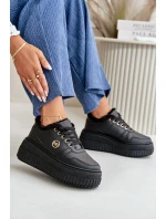 Sneakersy Sportovní Obuv Dámská Zateplená Na Masivní Podešvi Černé model 21668413 - Boto Sneakersy Sportovní Obuv Dámská Zateplená Na Masivní Podešvi Černé model 21668413 - Boto