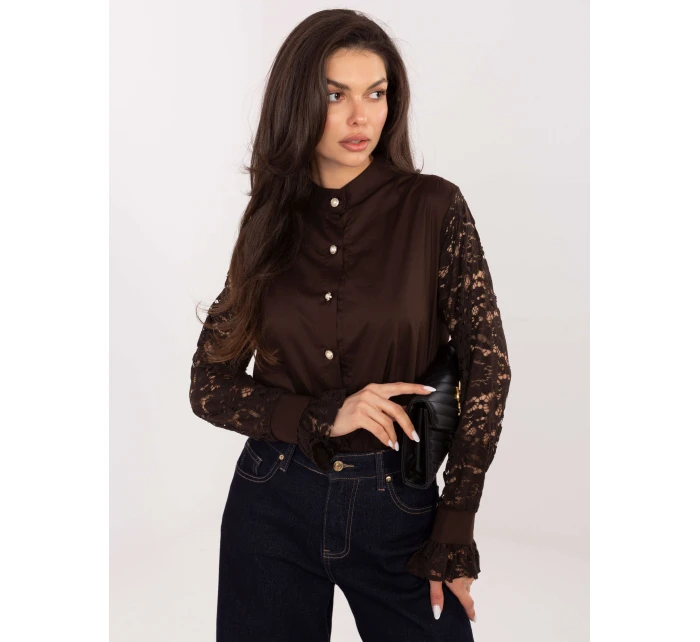 MI KS košile C229.16P tmavě hnědá MI KS košile C229.16P tmavě hnědá