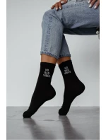 Dámské ponožky s nápisem „NO BAD VIBES“ – černé