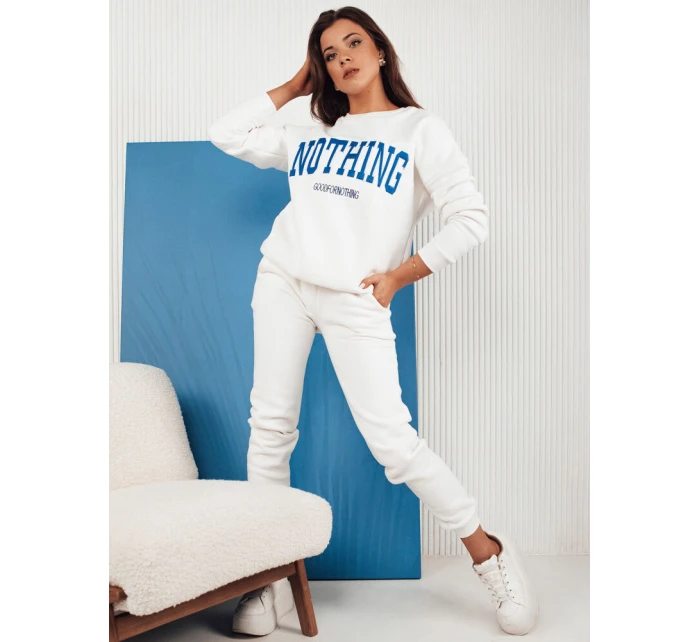 Dámský teplákový komplet NOTHING ecru FashionStreet AY0758 Dámský teplákový komplet NOTHING ecru FashionStreet AY0758