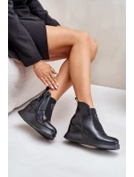 Lakované Boty Na Zateplené Černé model 21672910 - VINCEZA