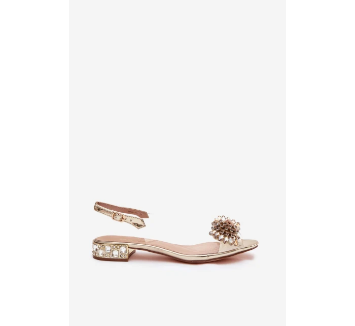 Průhledné sandály s mašlí D&A MR52-231 zlaté