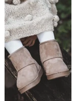 Dětské Teplé Sněhule Semišové Světle béžové Gooby Dětské Teplé Sněhule Semišové Světle béžové Gooby