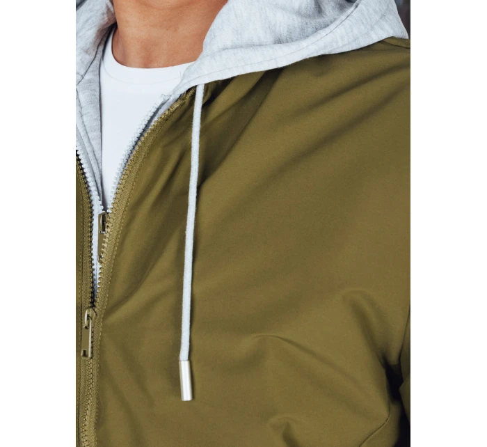 Pánská bunda bomber s kapucí zelená model 21986370 - Dstreet Pánská bunda bomber s kapucí zelená model 21986370 - Dstreet