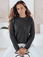 Dámský svetr BRAVINA tmavě šedý FashionStreet MY2526
