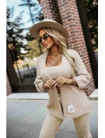 pletený svetr z měkkého úpletu béžový model 21335544 - numoco basic