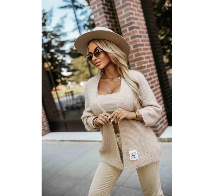 pletený svetr z měkkého úpletu béžový model 21335544 - numoco basic