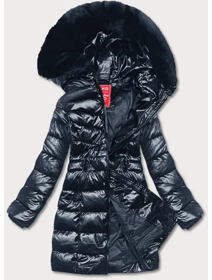 Tmavě modrá vypasovaná dámská zimní bunda model 21246880 - LHD