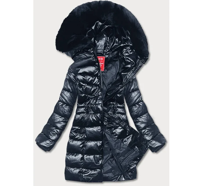 Tmavě modrá vypasovaná dámská zimní bunda model 21246880 - LHD