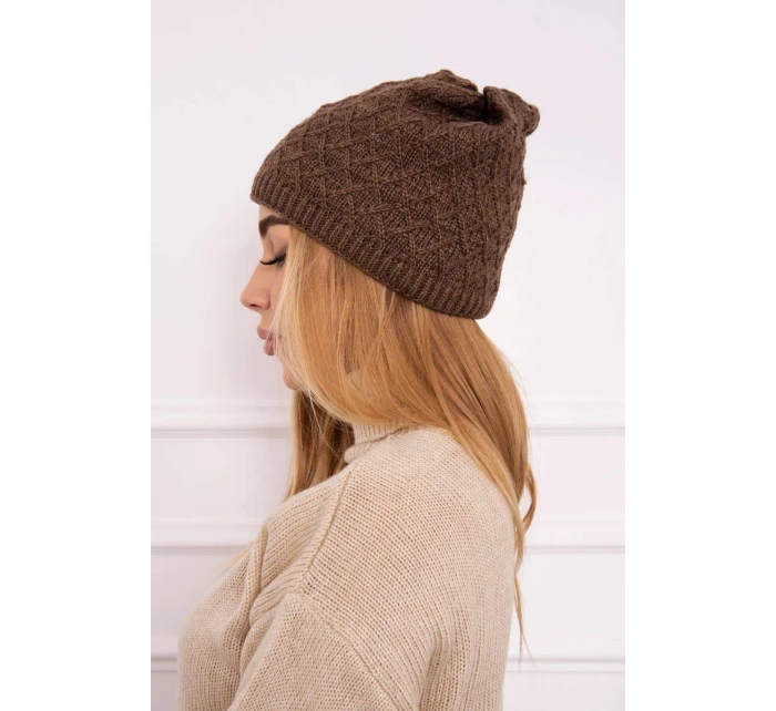 Fleecová čepice model 18750817 hnědá - K-Fashion Fleecová čepice model 18750817 hnědá - K-Fashion
