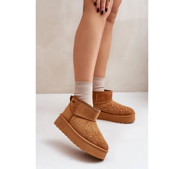 Sněhule se zdobením na platformě Big Star OO274A104 Camel Sněhule se zdobením na platformě Big Star OO274A104 Camel