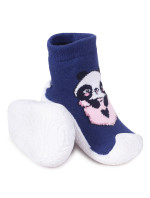 Yoclub Dětské dívčí protiskluzové ponožky s gumovou podrážkou P2 Navy Blue