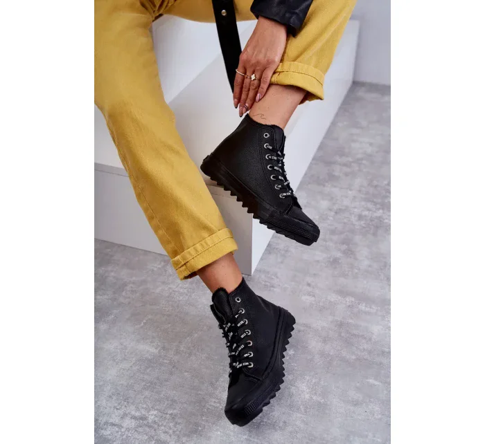 Dámské Tenisky Big Star Vysoké Zateplené Černé EE274110 Dámské Tenisky Big Star Vysoké Zateplené Černé EE274110